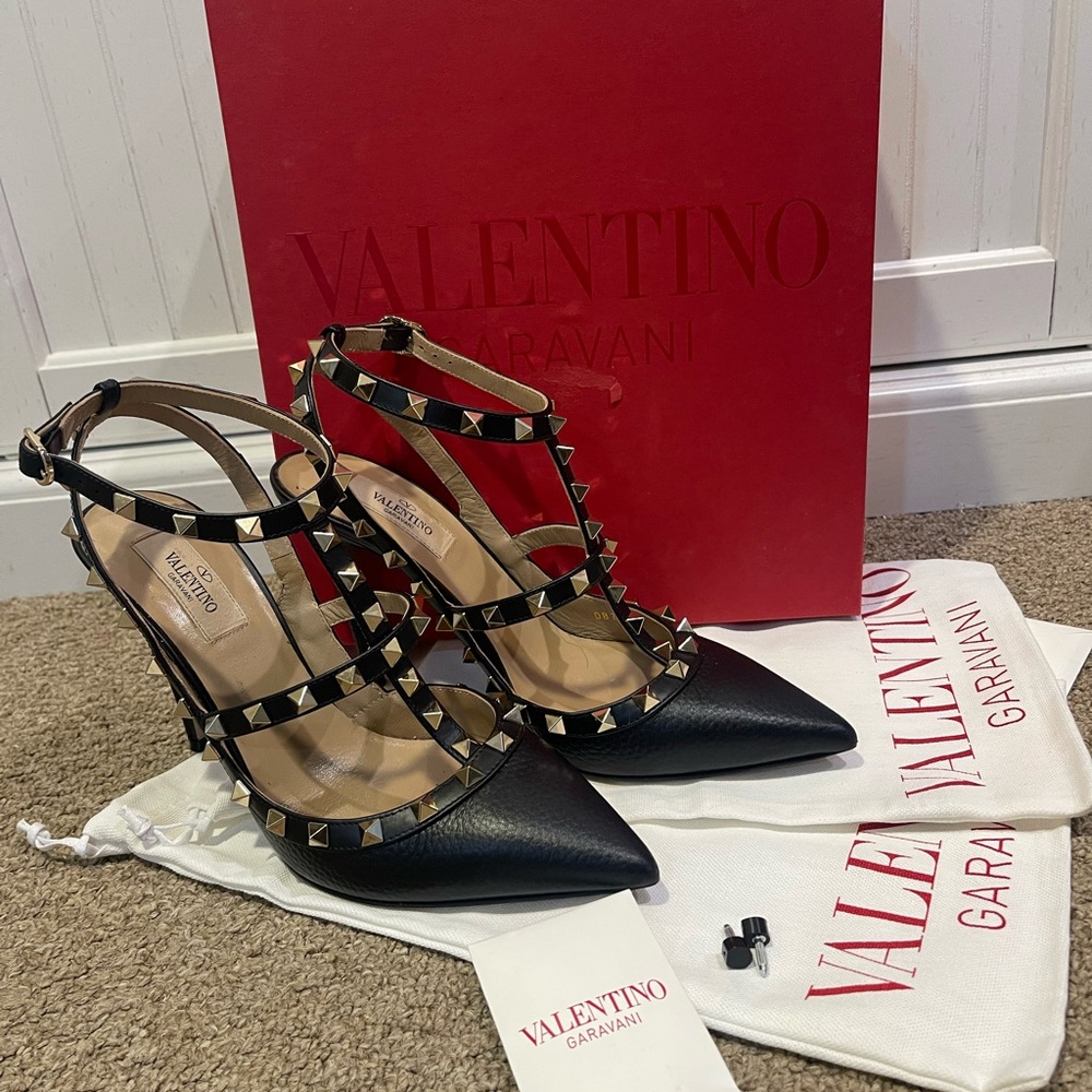 Valentino Garavani Black Studded Heels